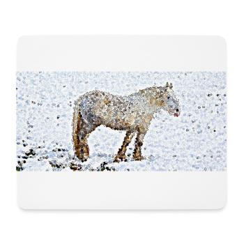La jument de trait - Tapis de souris (format paysage) - blanc - Devant