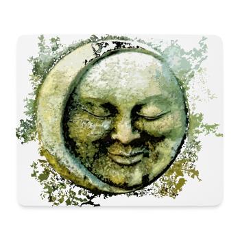 Lune et soleil - Tapis de souris (format paysage) - blanc - Devant