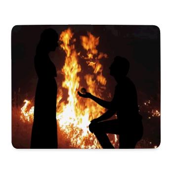 Exprimer l’amour près du feu - Tapis de souris (format paysage) - blanc - Devant