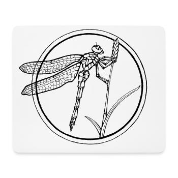 Dragofly line art - Mouse Pad (horizontal) - white - Front