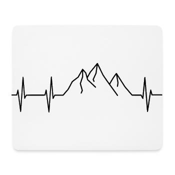 Montagnes Heartbeat - Tapis de souris (format paysage) - blanc - Devant
