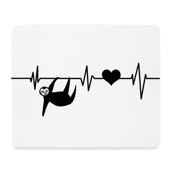 Heartbeat sloth EKG chiller chill lazy funny - Mouse Pad (horizontal) - white - Front