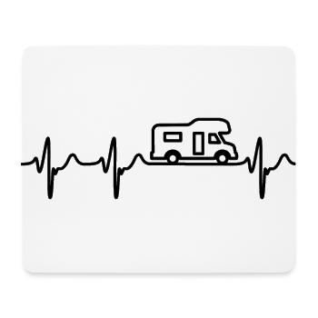 Heartbeat Alcove Motorhome Camping ECG - Mouse Pad (horizontal) - white - Front