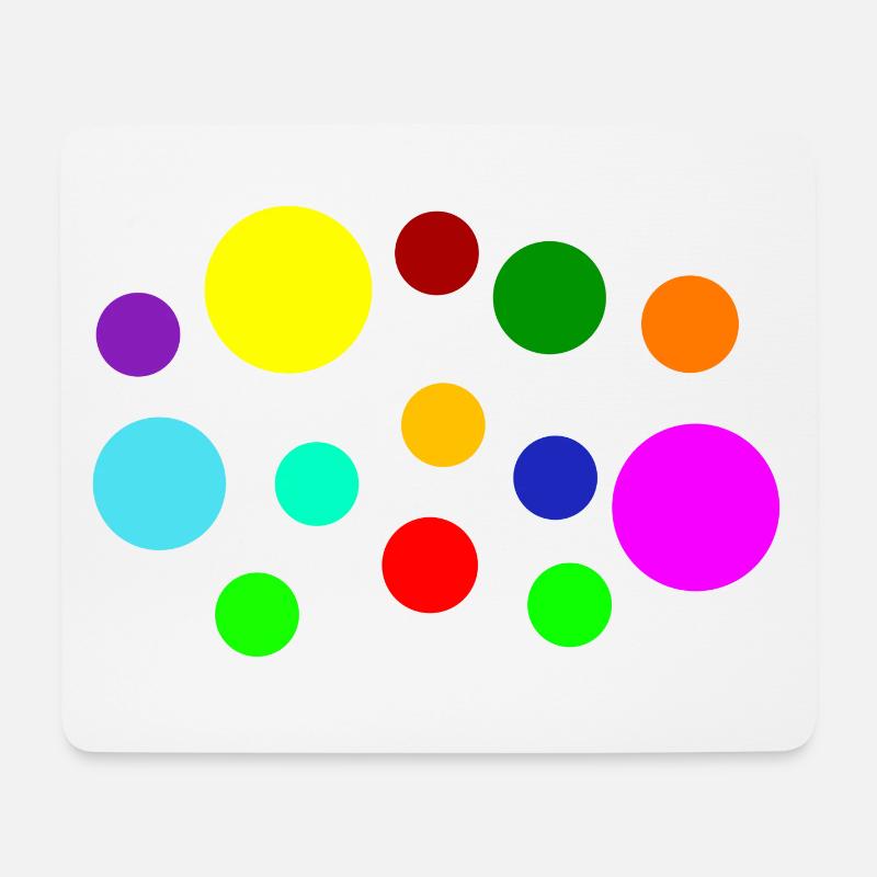Bunte Punkte - Mousepad (Querformat) - Weiß