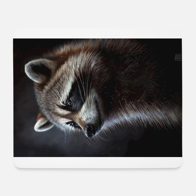 Waschbär - Mousepad (Querformat) - Weiß