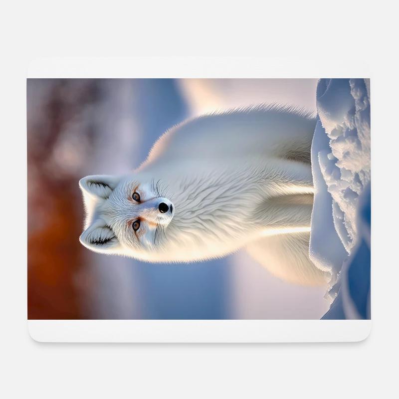 Polarfuchs - Mousepad (Querformat) - Weiß