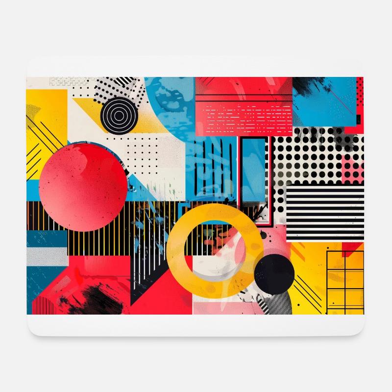 Retro Style - Abstrakte Formen - Mousepad (Querformat) - Weiß
