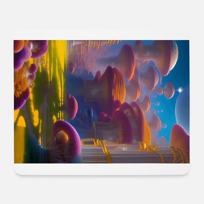 Monde elfique - Tapis de souris (format paysage) - blanc