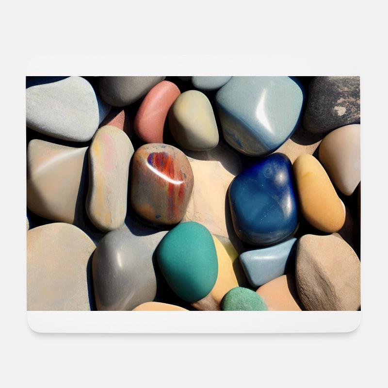Bunte steine - Mousepad (Querformat) - Weiß