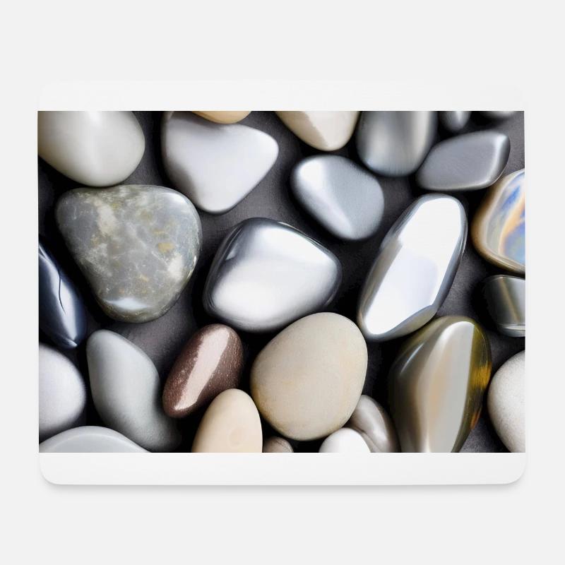 Silber Steine - Mousepad (Querformat) - Weiß