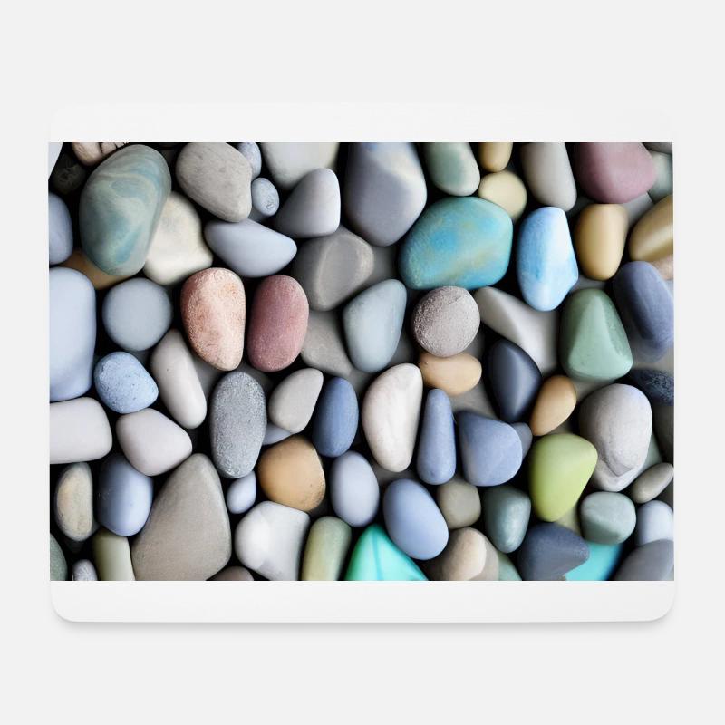 Pierres colorées - Tapis de souris (format paysage) - blanc