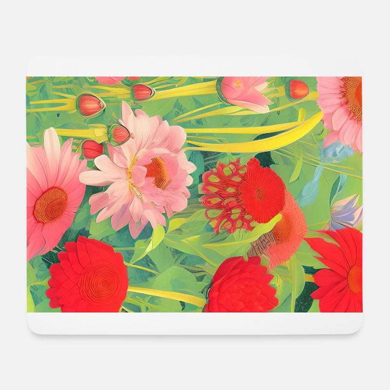 Fleur - Tapis de souris (format paysage) - blanc