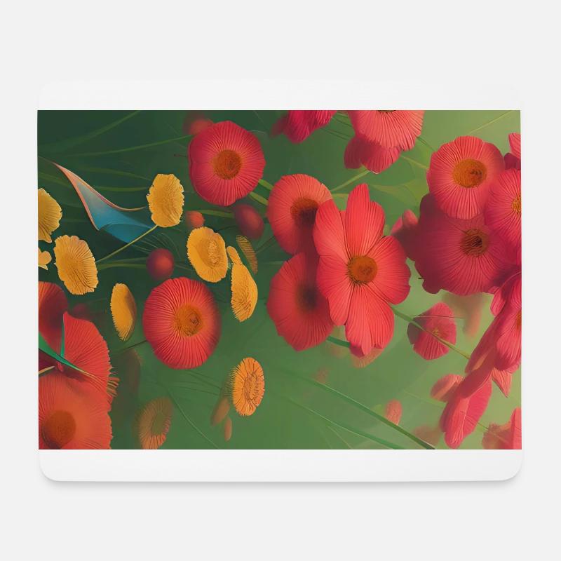 Fleur - Tapis de souris (format paysage) - blanc