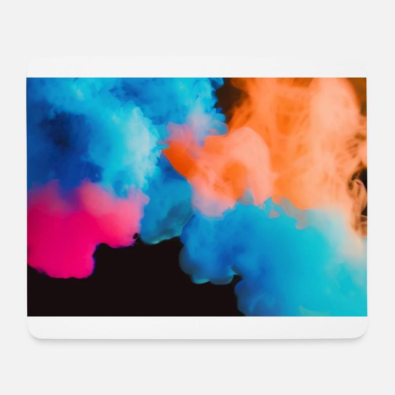 Fumée colorée - Tapis de souris (format paysage) - blanc