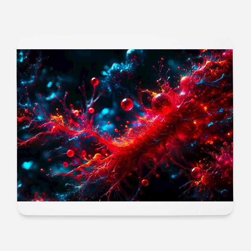 Makro Chaos Rot - Mousepad (Querformat) - Weiß