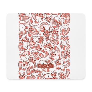 Red Panda Spread All over Pattern - Mouse Pad (horizontal) - white - Front
