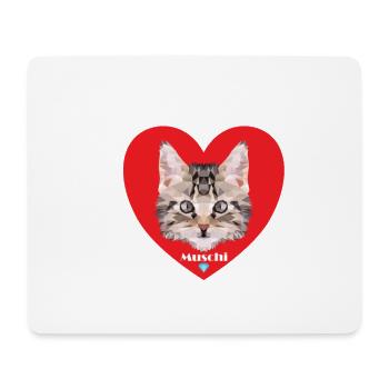 J'aime la chatte, le chaton, le chat, la gueule de bois - Tapis de souris (format paysage) - blanc - Devant