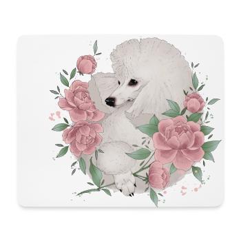 white poodle - Mouse Pad (horizontal) - white - Front