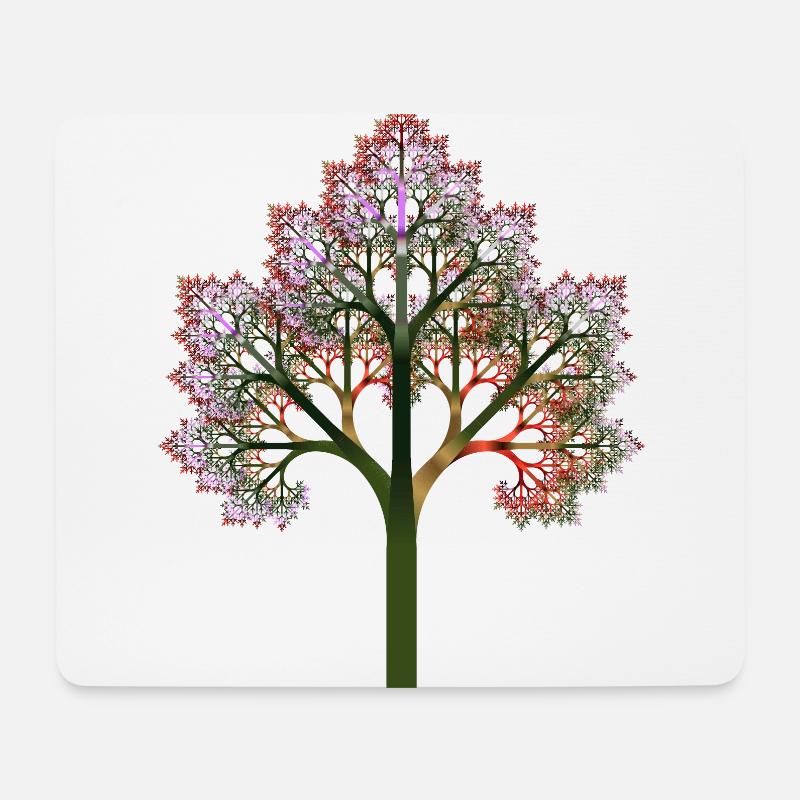 Fraktal #X81_4 fraktaler Baum - Mousepad (Querformat) - Weiß