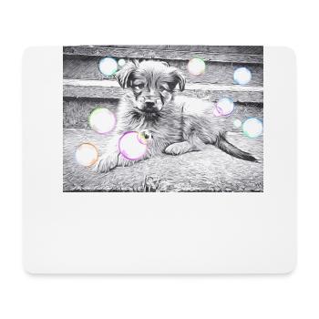 doux harzer fuchs chiot avec bulles de savon - Tapis de souris (format paysage) - blanc - Devant