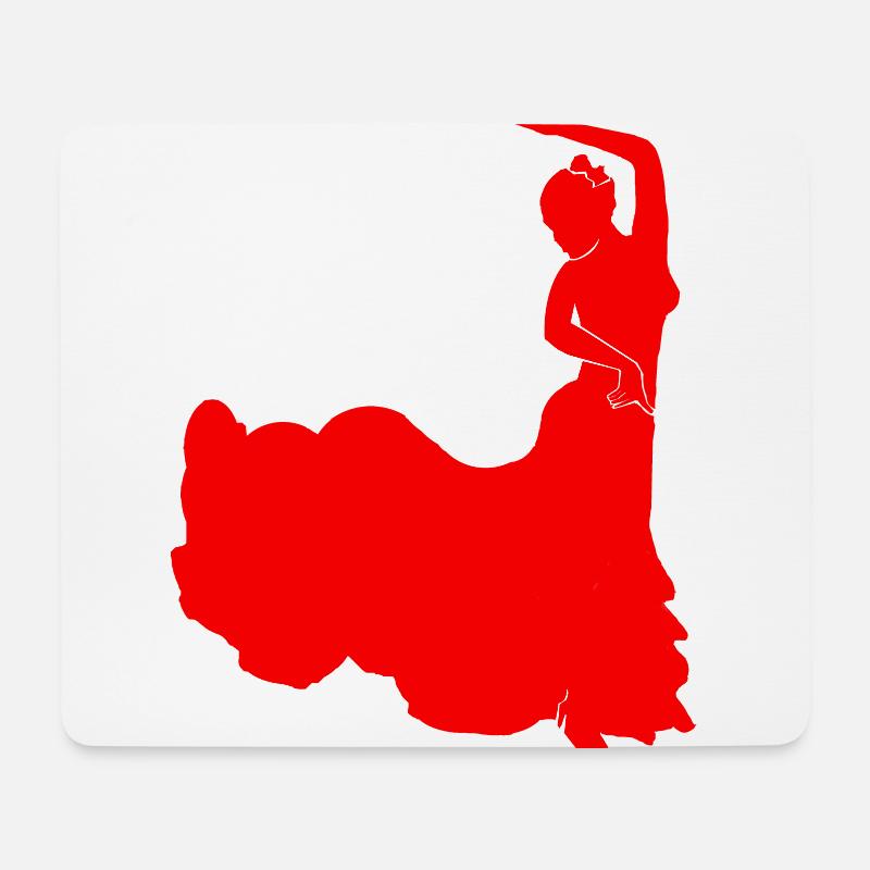 Spanische Flamenco-Tänzerin rotes Salsa-Kleid - Mousepad (Querformat) - Weiß