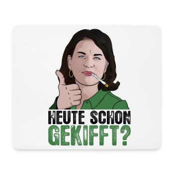 Annalena Baerbock mit Joint Kiffer Legalisierung - Mousepad (Querformat) - Weiß - Vorne