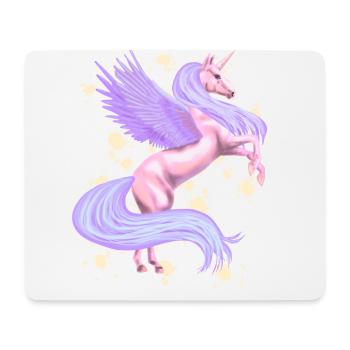 Licorne enchanteresse rose et violette - Tapis de souris (format paysage) - blanc - Devant