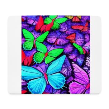 Bunte abstrakte Schmetterlinge - Mousepad (Querformat) - Weiß - Vorne