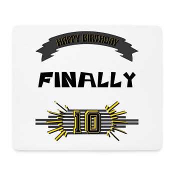 Happy Birthday, zum 10. Geburtstag, Geschenk - Mousepad (Querformat) - Weiß - Vorne