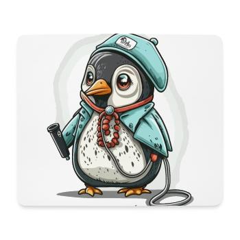 Pinguin-Doktor - Mousepad (Querformat) - Weiß - Vorne