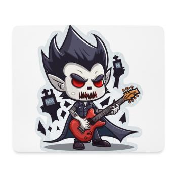 Vampire grattant la guitare - Tapis de souris (format paysage) - blanc - Devant