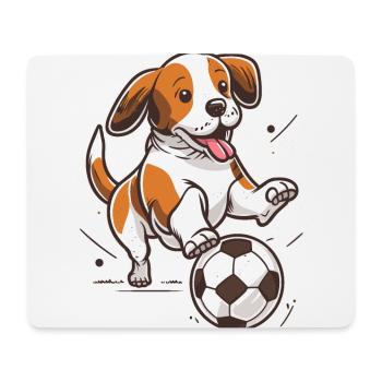 Soccer Pup - Tapis de souris (format paysage) - blanc - Devant