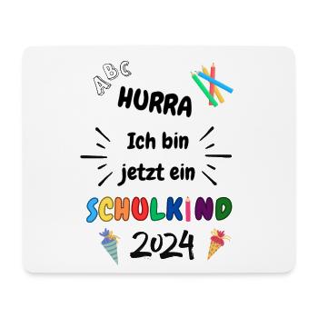 Schulkind 2024 - Einschulung - Erster Schultag - Mousepad (Querformat) - Weiß - Vorne