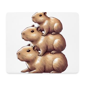 Gestapelte Wasserschweine Niedliches Tier Design - Mousepad (Querformat) - Weiß - Vorne