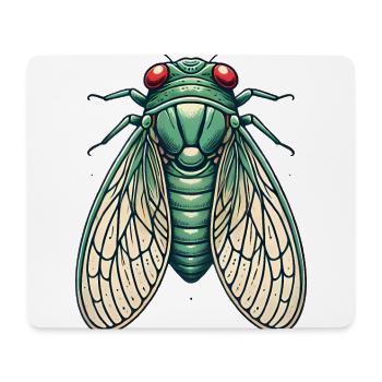 Vintage Green Cicada Illustration - Mouse Pad (horizontal) - white - Front