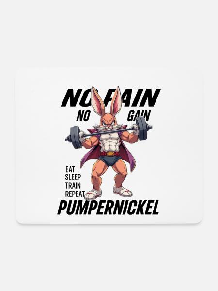 Pumpernickel - No Pain No Gain - Mouse Pad (horizontal) - white