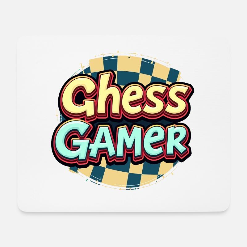 Schach - Chess Gamer - Mousepad (Querformat) - Weiß