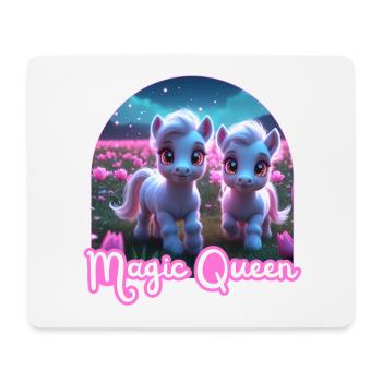 Two Cute Ponies - Magic Queen - Mouse Pad (horizontal) - white - Front