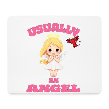 Angel Devil Girl Naughty - Usually an Angel - Mouse Pad (horizontal) - white - Front
