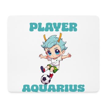 Fußball Spieler Wassermann Sternzeichen Aquarius - Mousepad (Querformat) - Weiß - Vorne