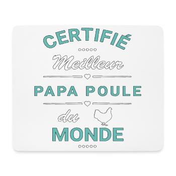 certifié meilleur papa poule cadeau fête des pères - Tapis de souris (format paysage) - blanc - Devant
