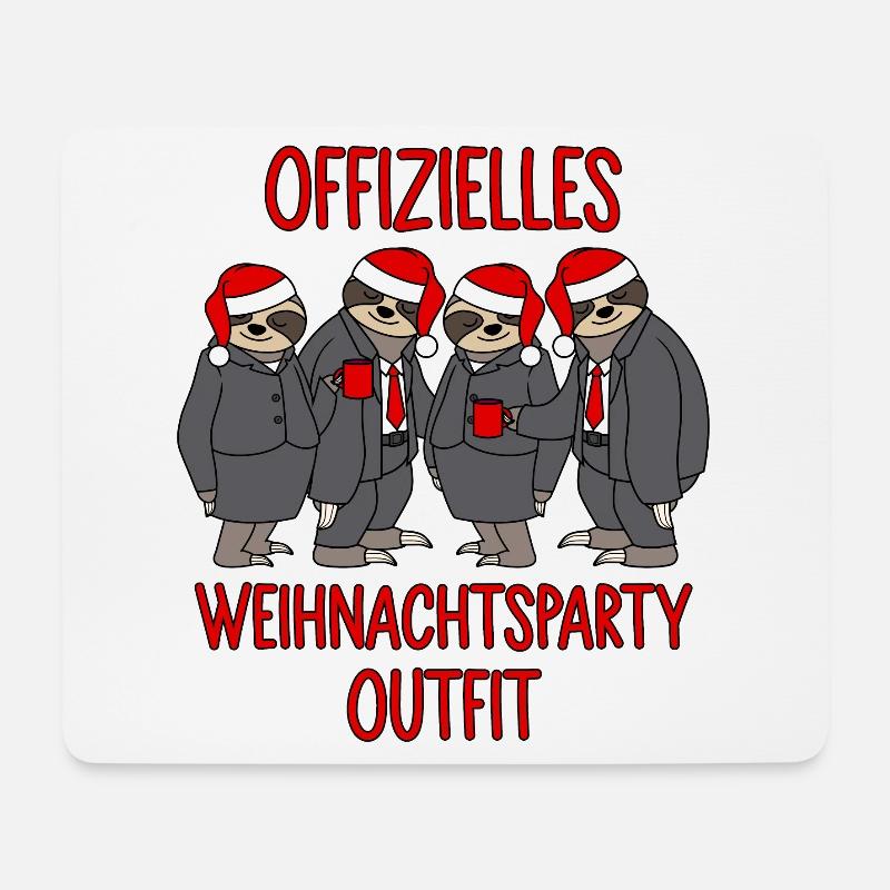 Offizielles Weihnachtsparty 2025 Outfit Faultier - Mousepad (Querformat) - Weiß