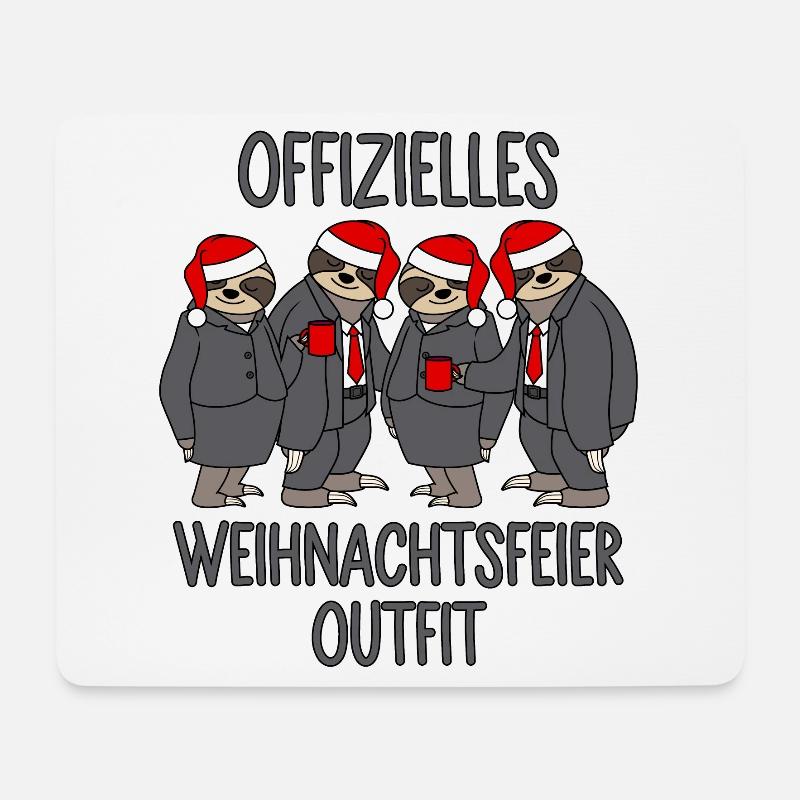 Faultiere Offizielles Weihnachtsfeier 2025 Outfit - Mousepad (Querformat) - Weiß