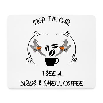 Vogelbeobachtung Vögel Beobachten Birding Kaffee - Mousepad (Querformat) - Weiß - Vorne
