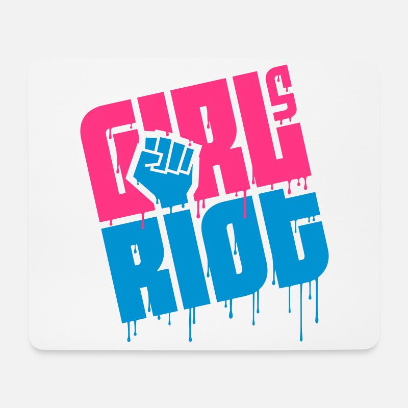 Riot Girls Paint - Mousepad (Querformat) - Weiß