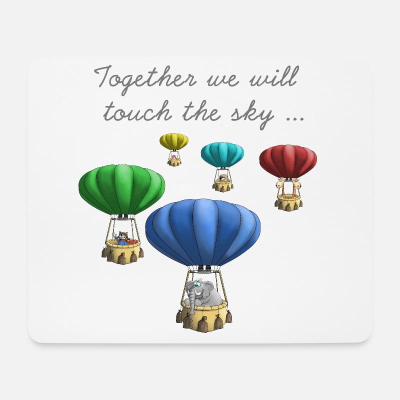 Bunte Heißluftballons - Mousepad (Querformat) - Weiß