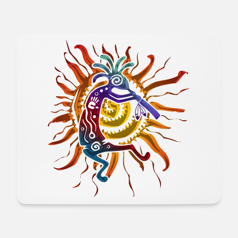 Kokopelli Musican Plays For The Sun 2 - Mousepad (Querformat) - Weiß