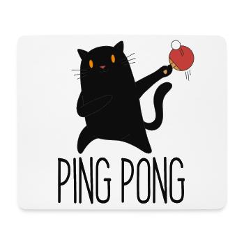 Table Tennis Katze Pingpong Black Cat Outfit - Tapis de souris (format paysage) - blanc - Devant