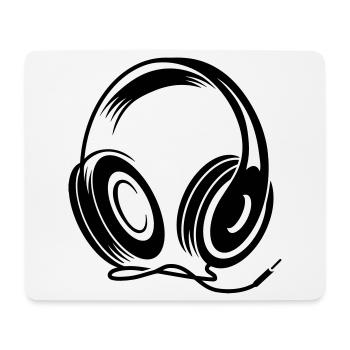 a headphone with cable - Mouse Pad (horizontal) - white - Front