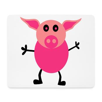 Schweine Männchen - Mousepad (Querformat) - Weiß - Vorne